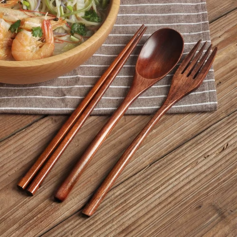 Cuillère fourchette baguettes couverts portables ensemble