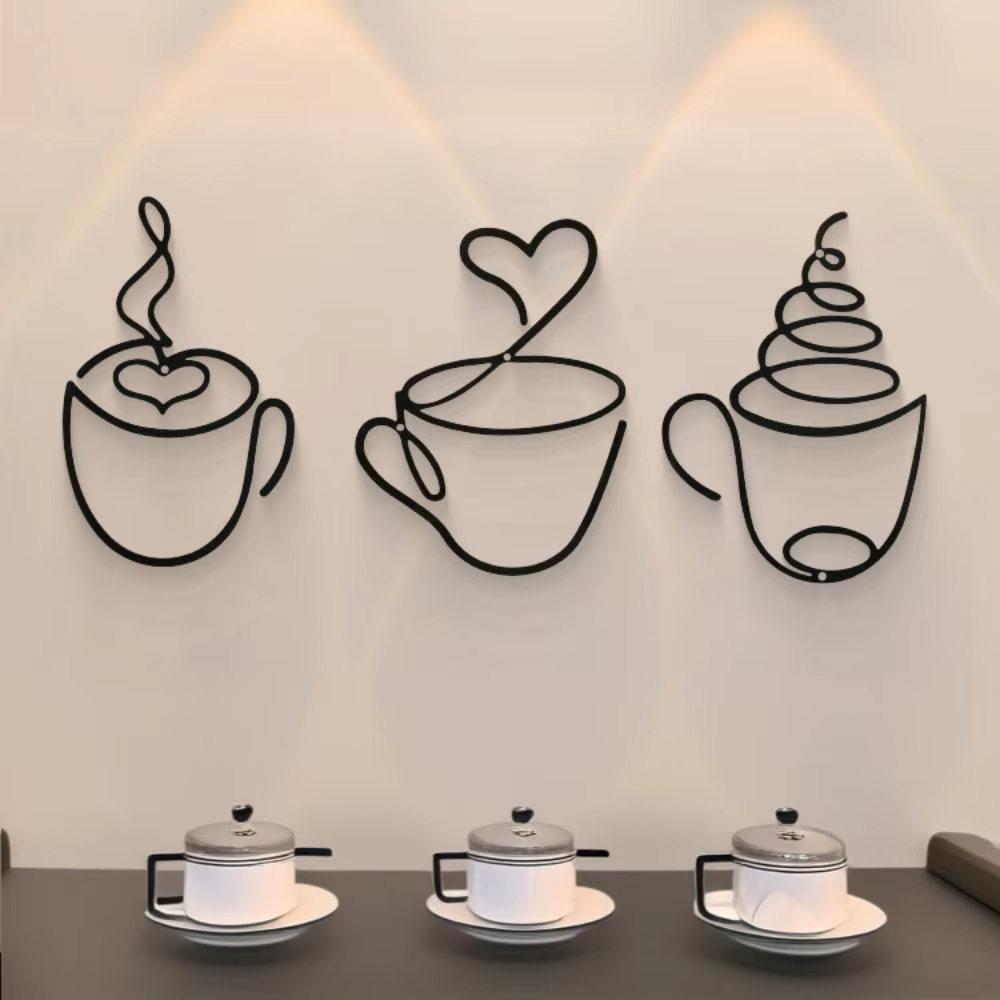 Ensemble de 3 décorations murales créatives pour café