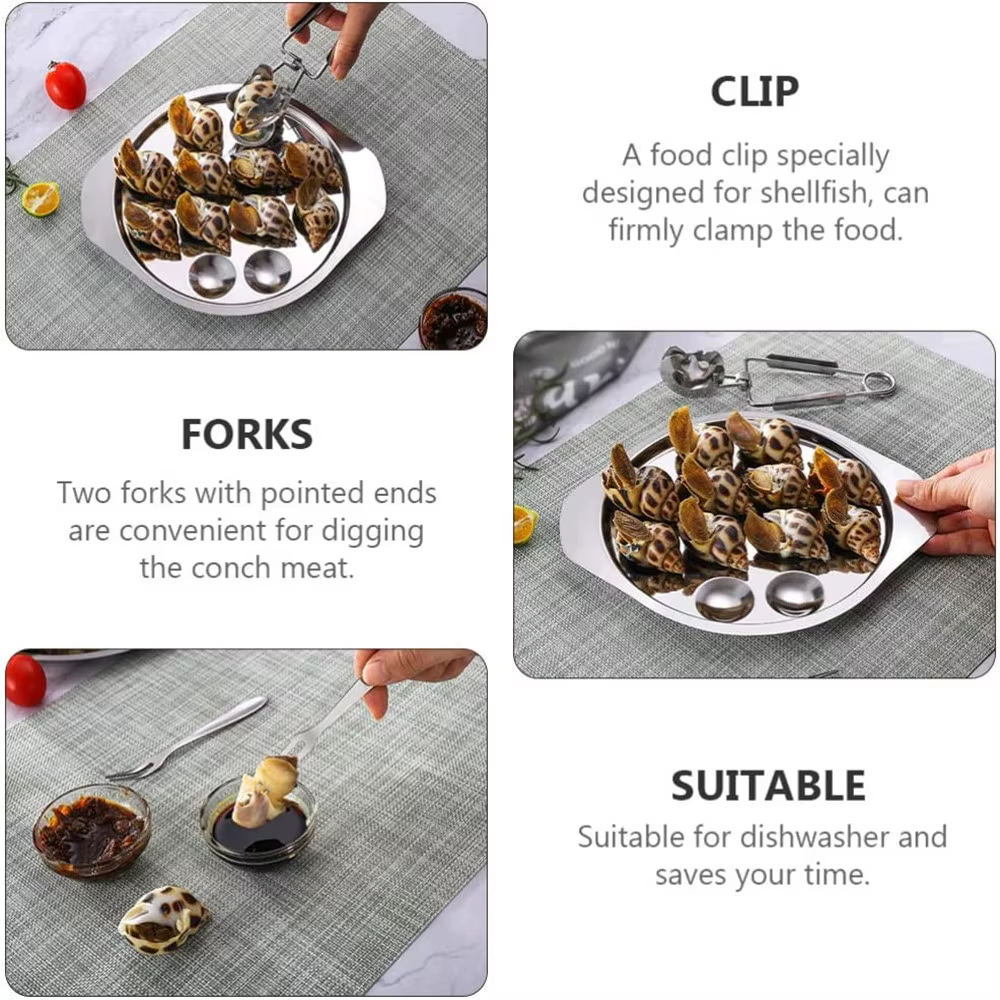 Assiette d'escargot d'escargot en acier inoxydable