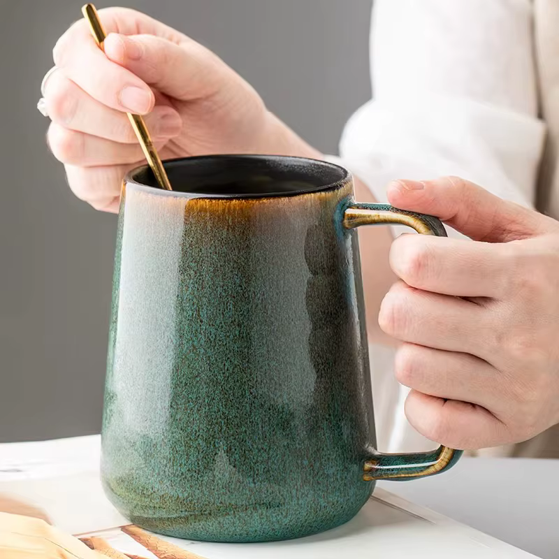 Mug à café géant en céramique de 700 ml/24 oz : Tasse à thé chinoise idéale pour l'eau