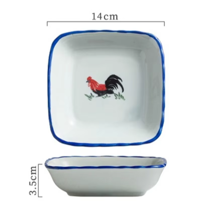 Assiette carrée de 6 pouces