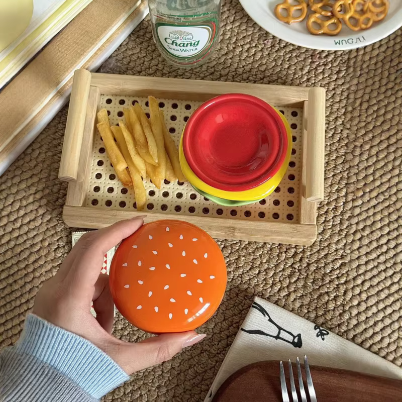 Dessin animé mignon en céramique saveur plat trempage Sauce assaisonnement ménage petit