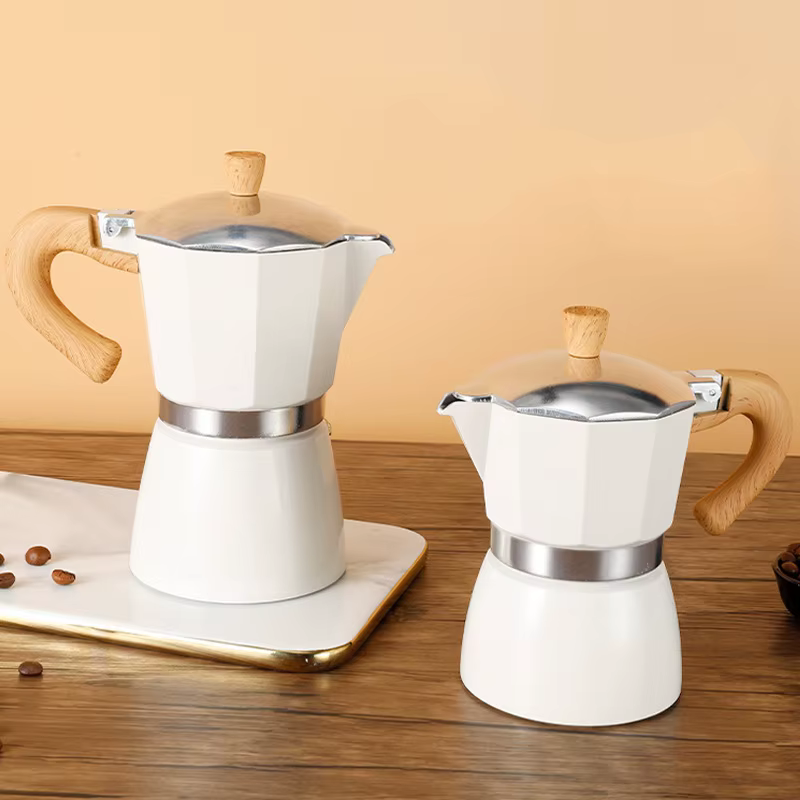 Machine à Expresso Vintage avec Poignée en Bois