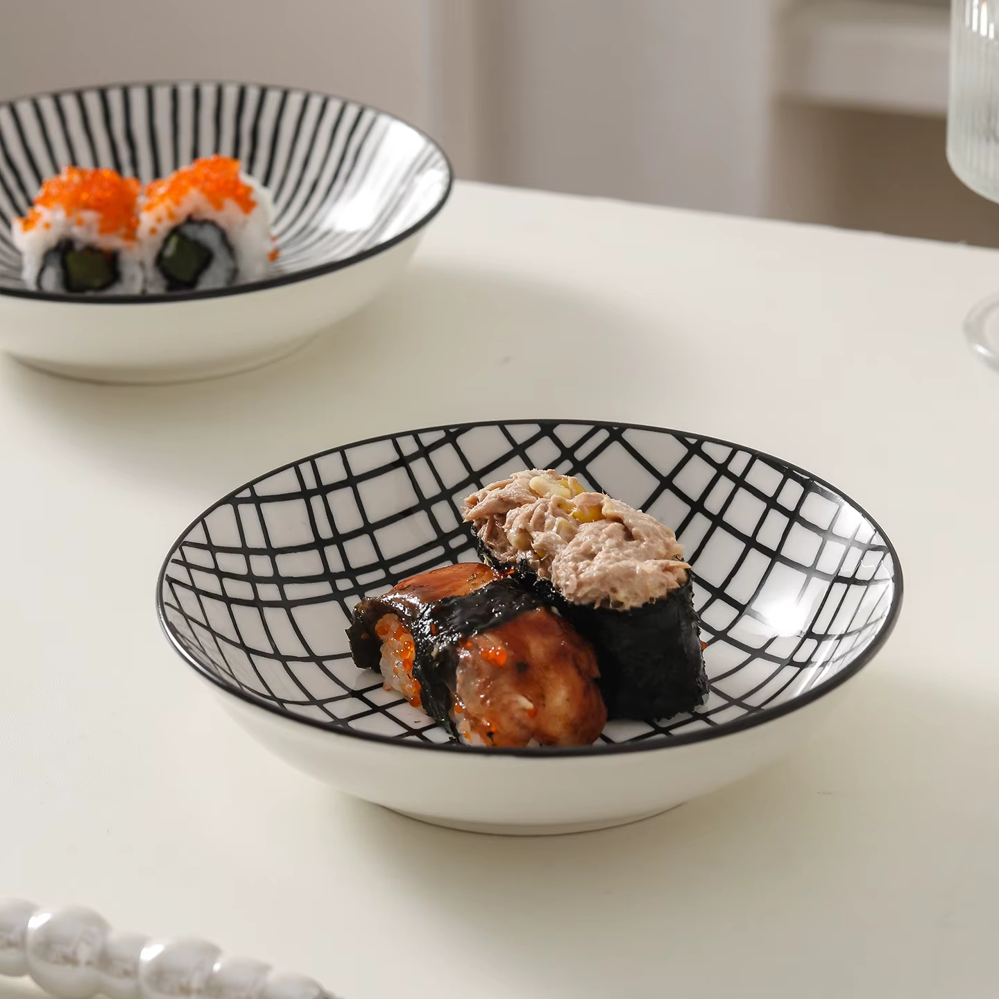 Lot de 6 plats à trempette en céramique style Hepburn