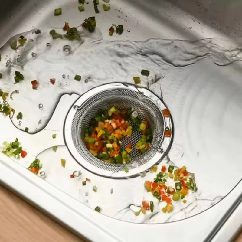 1 filtre d'évier de cuisine en acier inoxydable