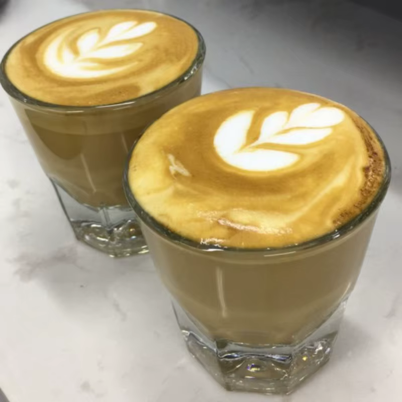 1/2/4/6 pièces 4oz bouteille bleue dédiée plat blanc café verre glacé Latte tasse pour expresso italien petite