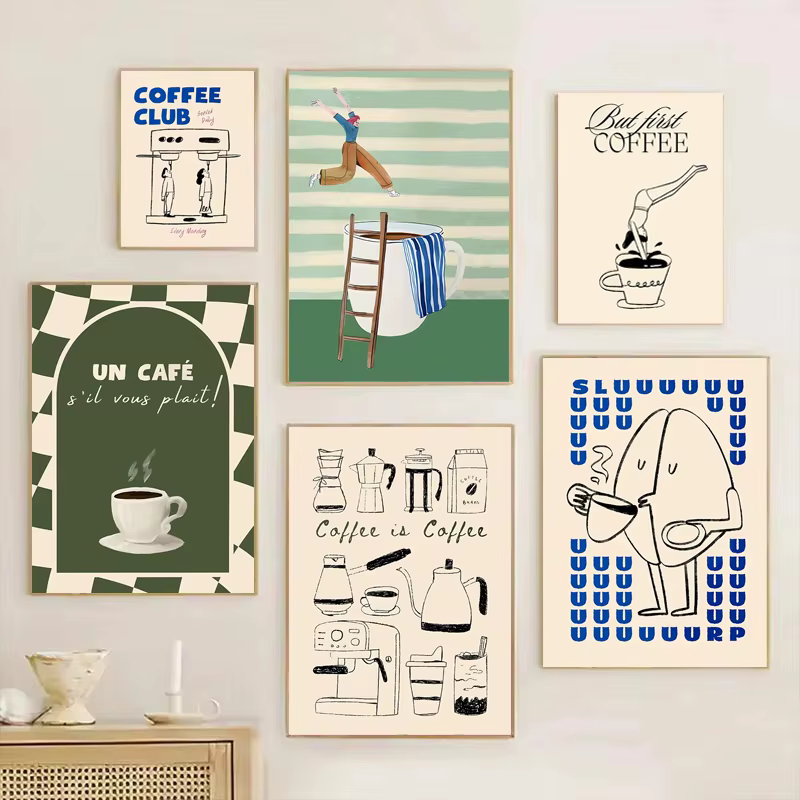 Affiche de plongée de café