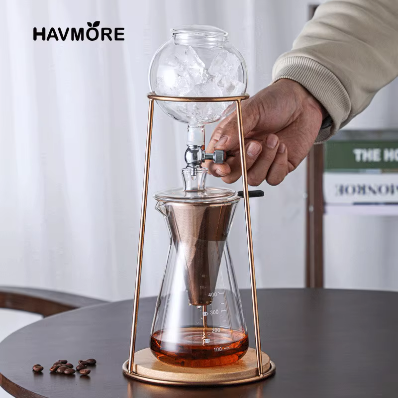 Cafetière froide manuelle en verre