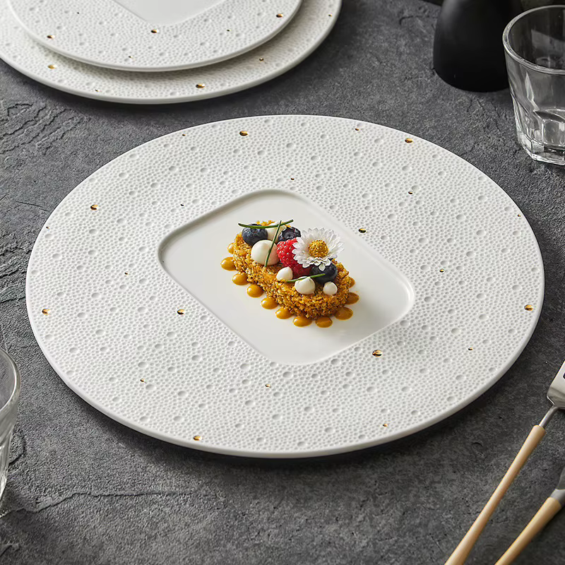 Assiette ronde créative en céramique de Style nordique