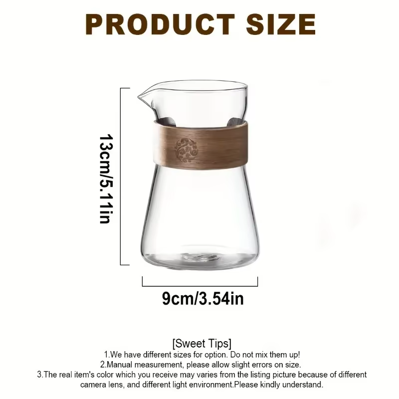 Carafe à café en verre avec couche en bois résistante à la chaleur