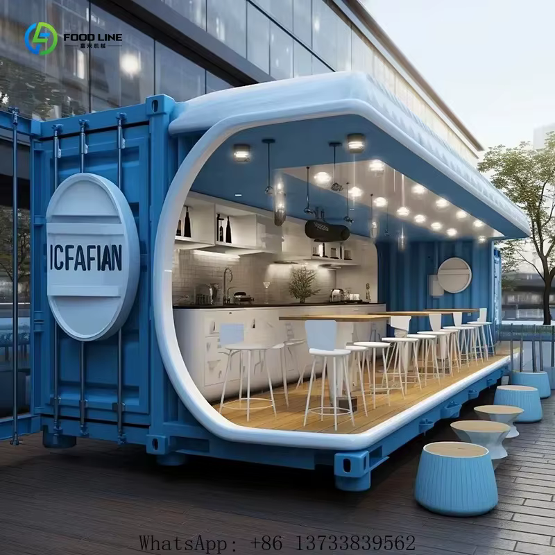 Cuisine extérieure personnalisée, restaurant commercial en conteneur, conteneur transportable pour les opérations commerciales
