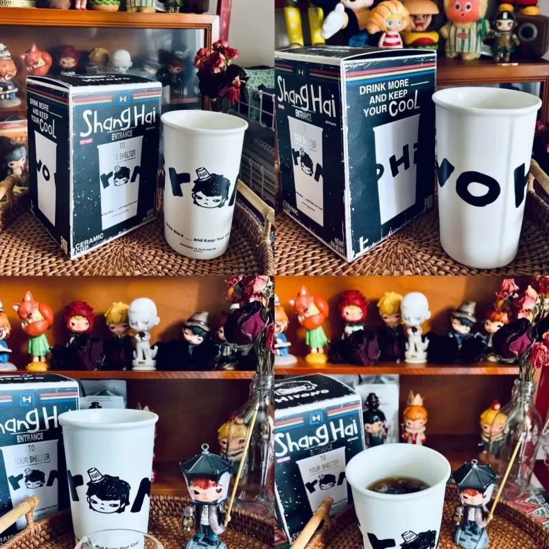 POP MART Édition Limitée SHANGHAI HIRONO Série de Tasses en Céramique sur le Thème des Magasins de Proximité