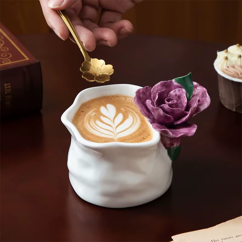 Tasse à café en céramique Rose faite à la main