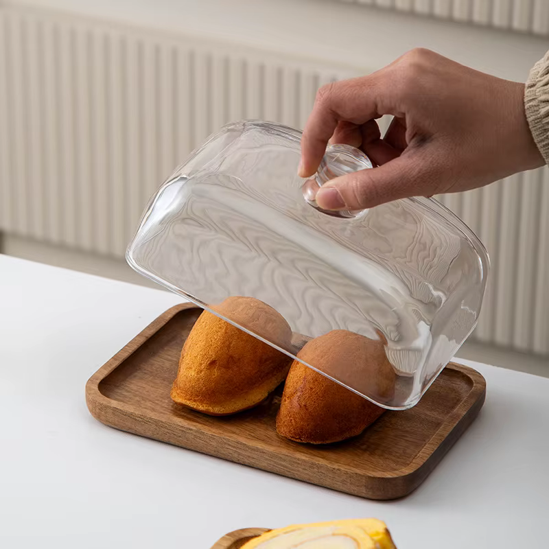 Assiette à gâteau en bambou et bois