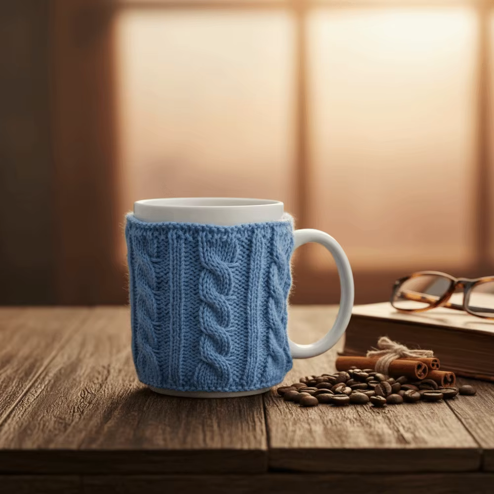 Lot de 4 housses de tasse à café tricotées chaudes