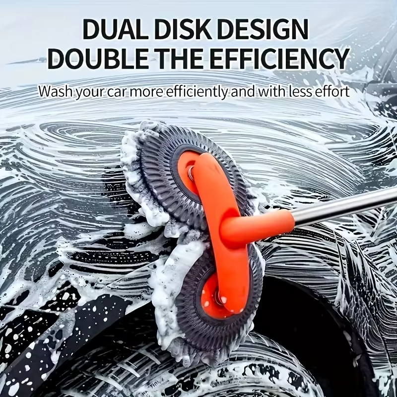 [Brosse de lavage de voiture] Brosse de nettoyage de voiture à long manche réglable, outil de lavage de voiture en microfibre chenille, outil de lavage de voiture multi-surfaces robuste