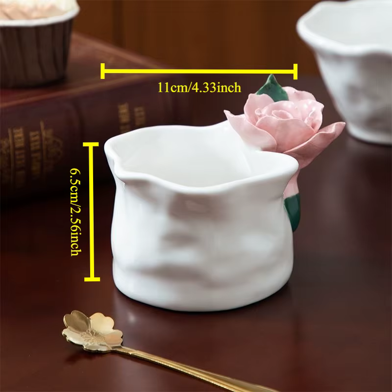 Tasse à café en céramique Rose faite à la main