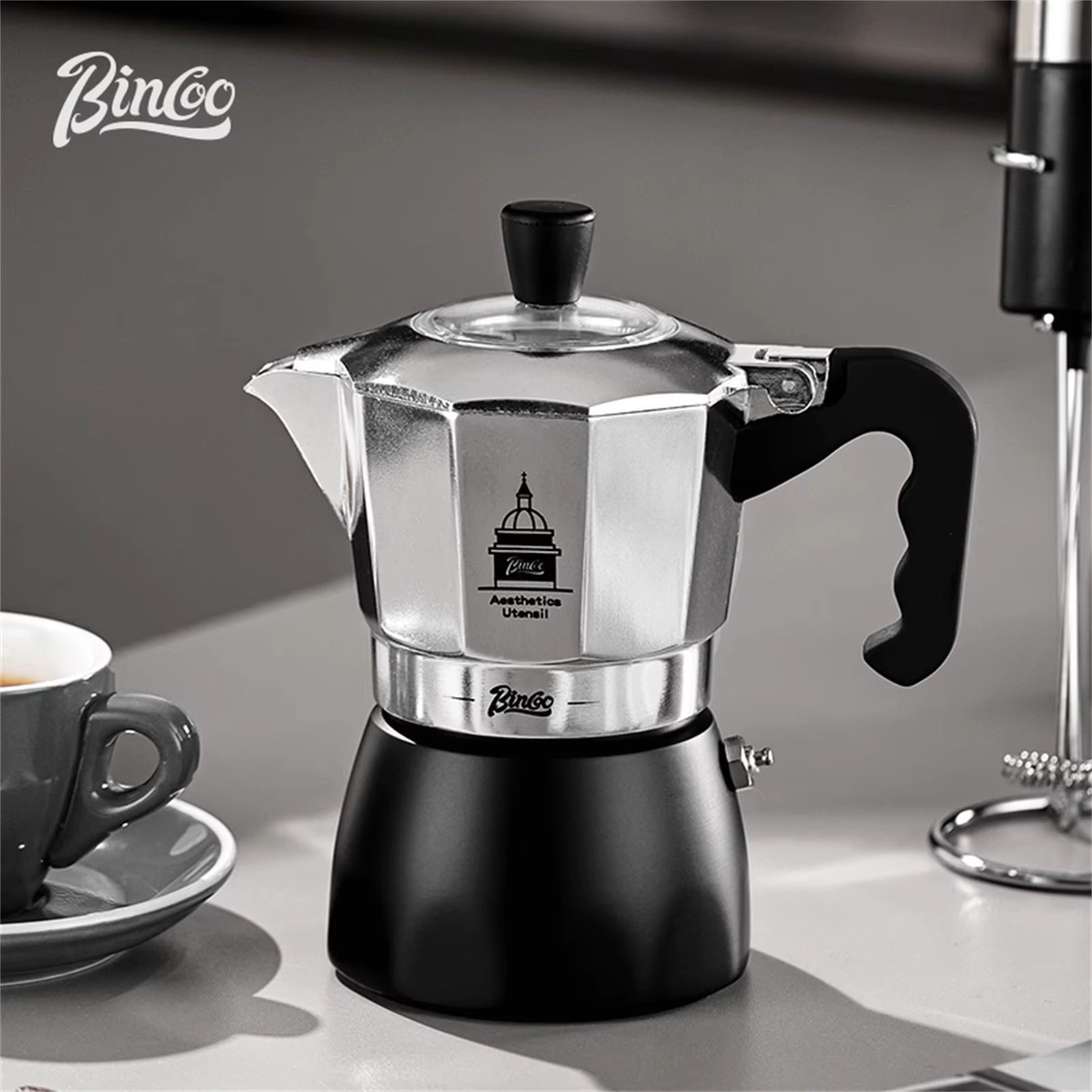BINCOO Pot Moka à Double Valve
