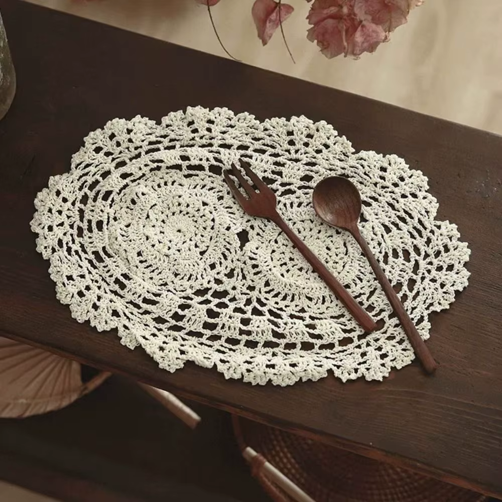 Nouveaux dessous-de-plat ronds ovales en crochet