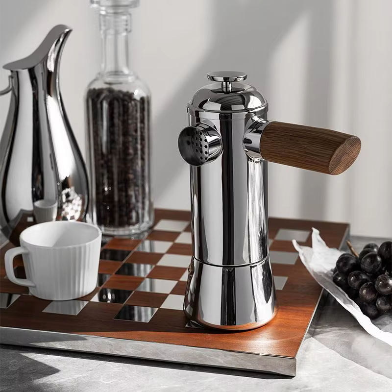 Pot à moka européen en acier inoxydable