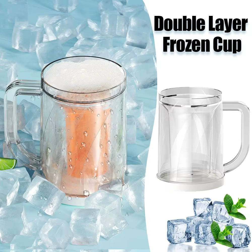 Verre à double couche pour la maison avec poignée