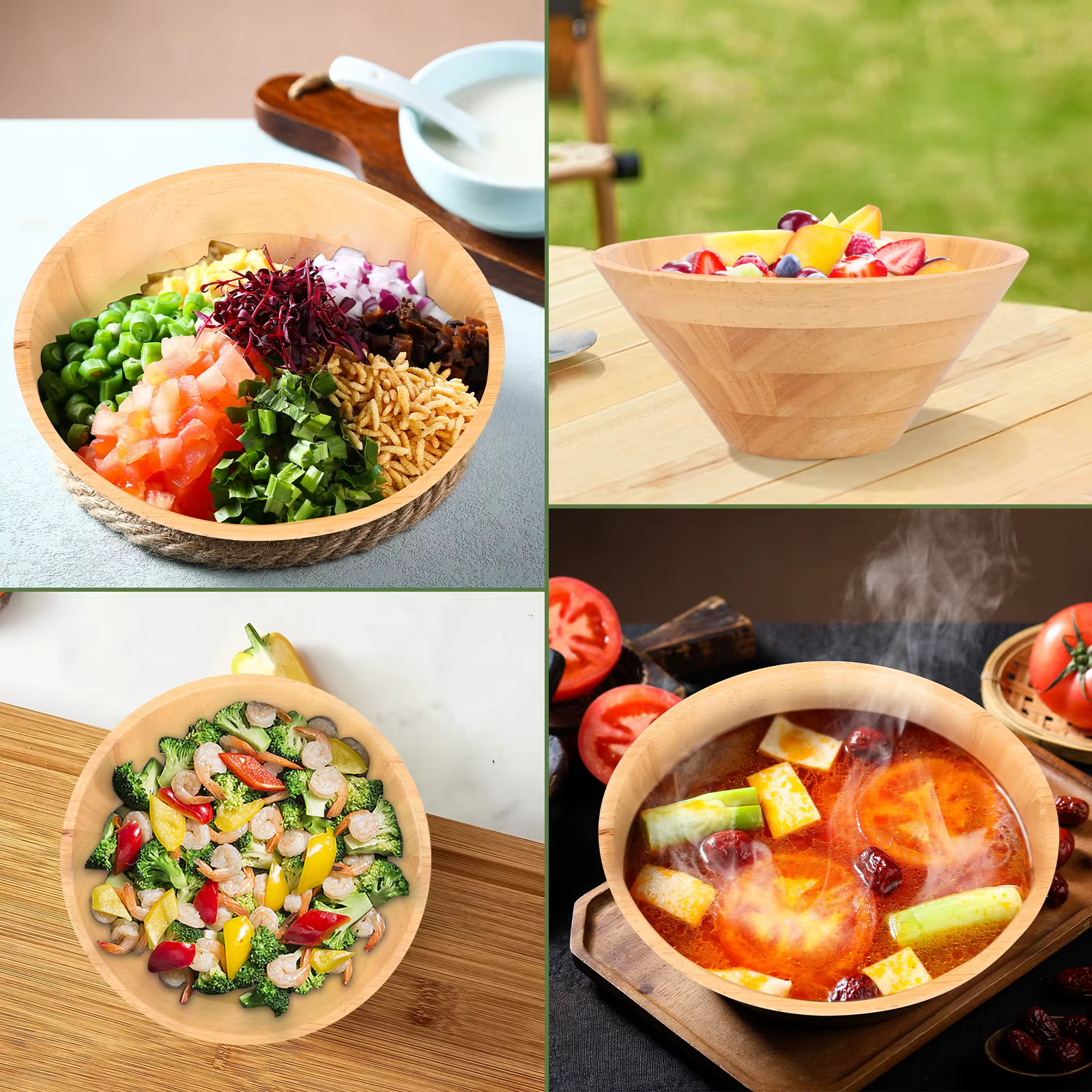 Bol à salade en bois polyvalent