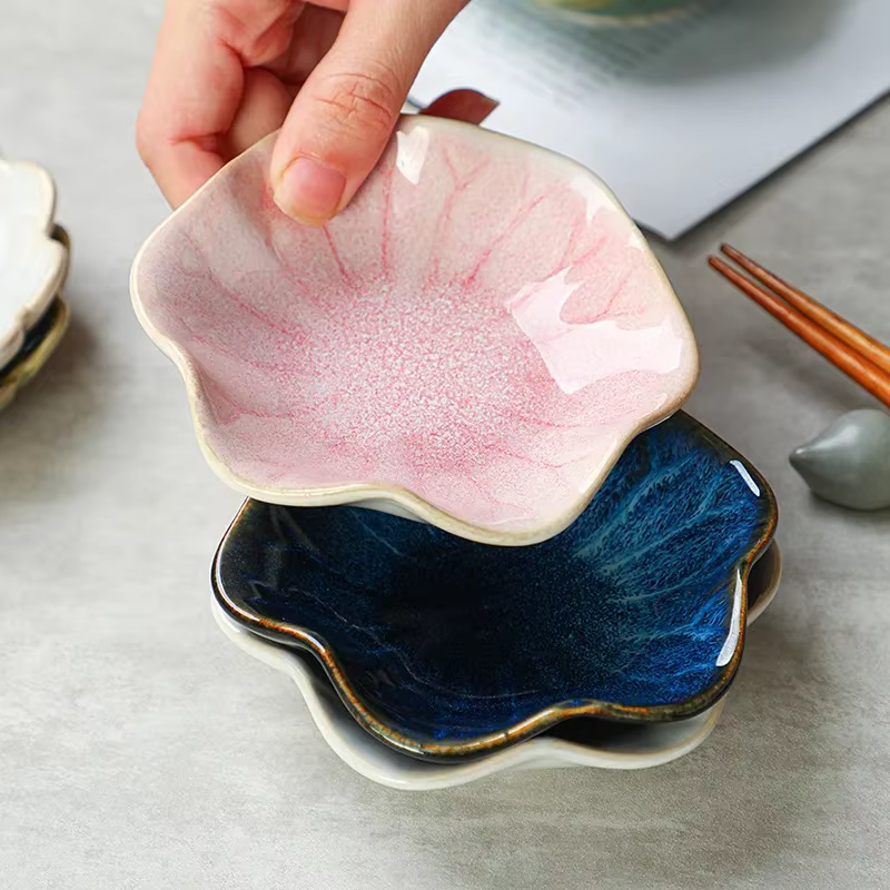 Assiette en céramique japonaise rétro four glaçure Barbecue Mini plat à tremper Sashimi Sushi Sauce soja plats maison bureau Snack assiettes nouveau