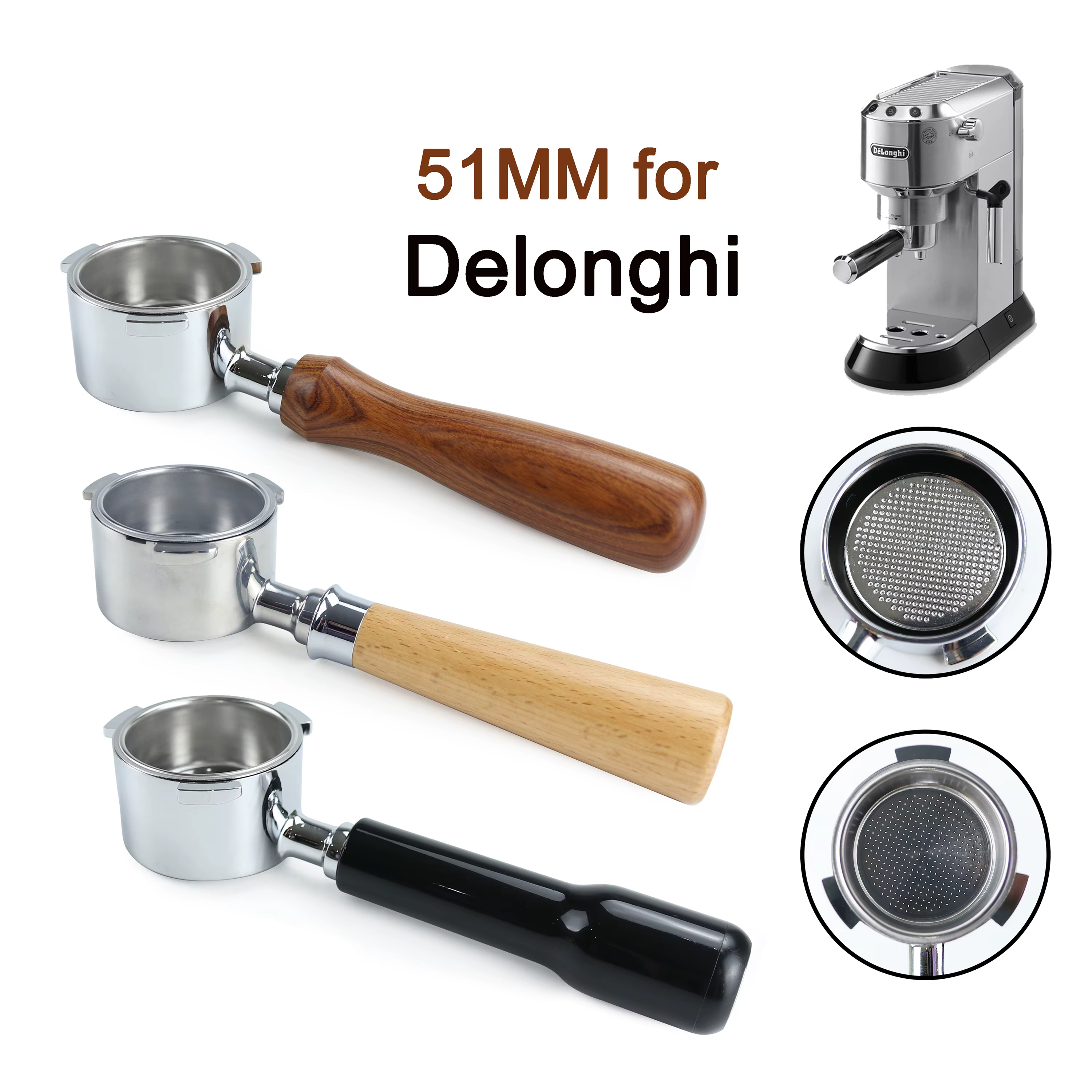 Porte-filtre à café sans fond pour Delonghi EC680