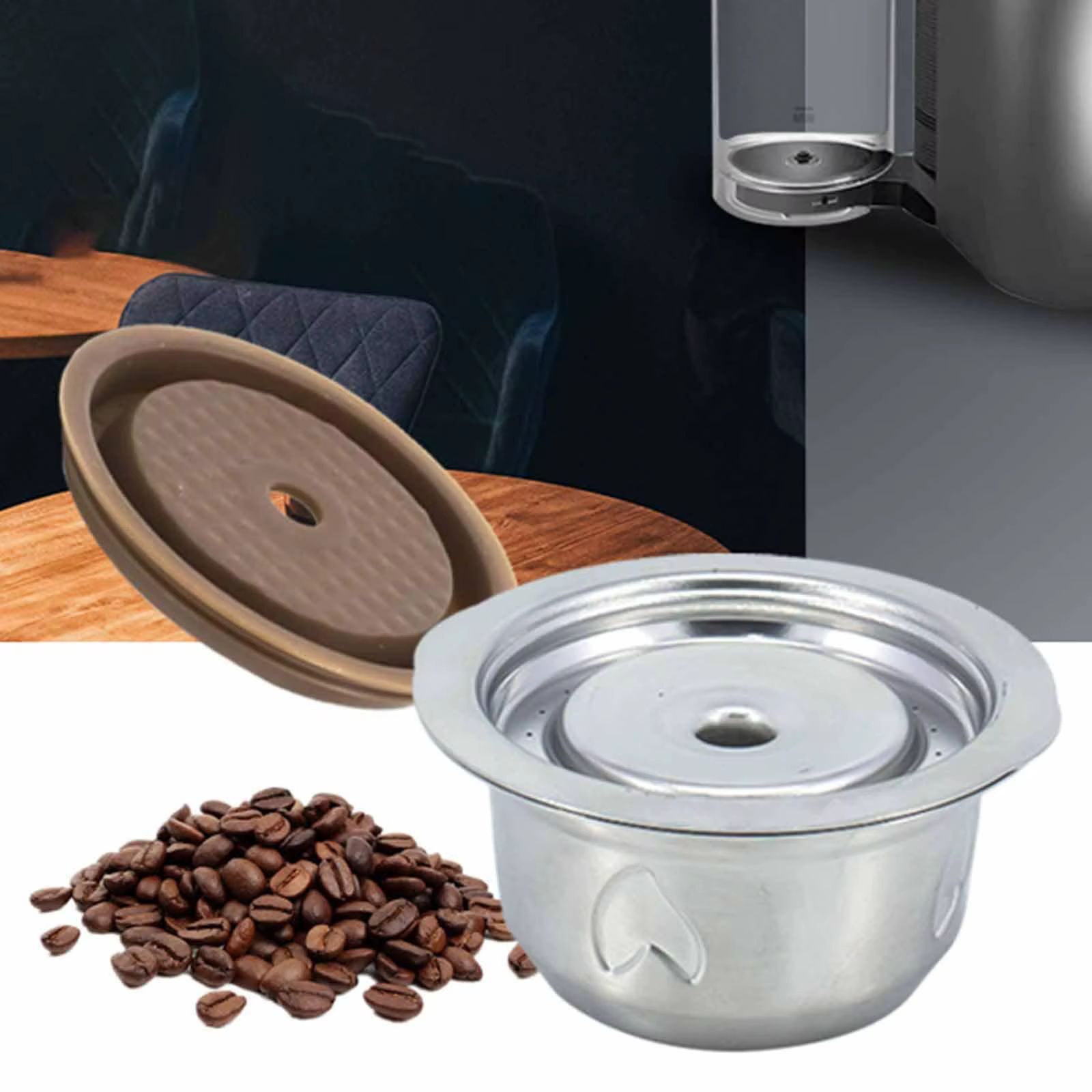 Ensemble de capsules à café réutilisables avec couvercle