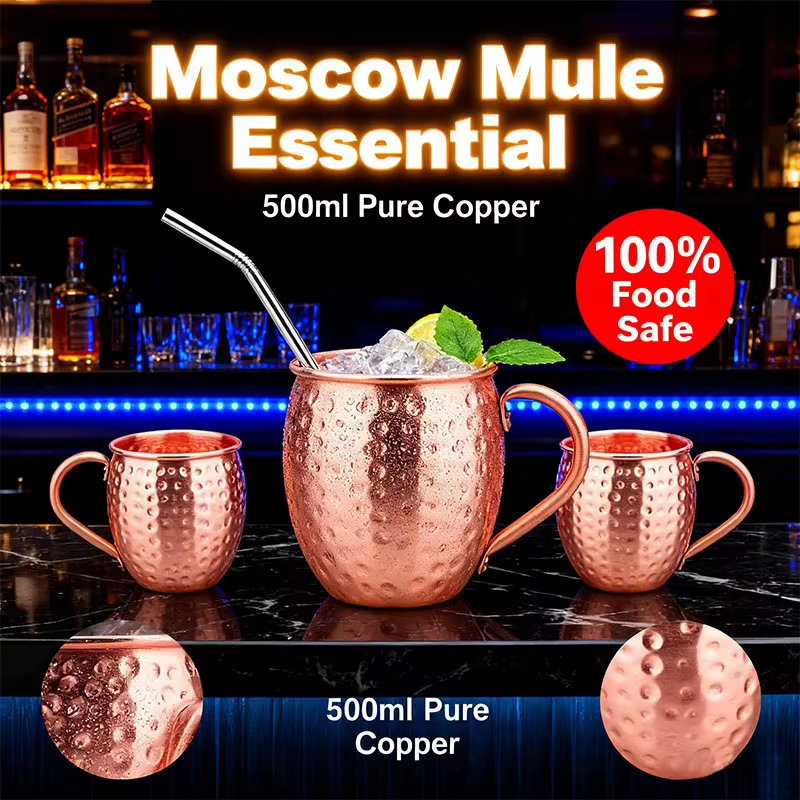 Mug Moscow Mule en cuivre pur 350 ml (12 oz) – Tasse à bière