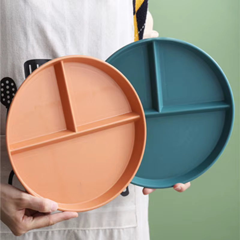 Assiette compartimentée à trois grilles en paille de blé écologique pour fruits