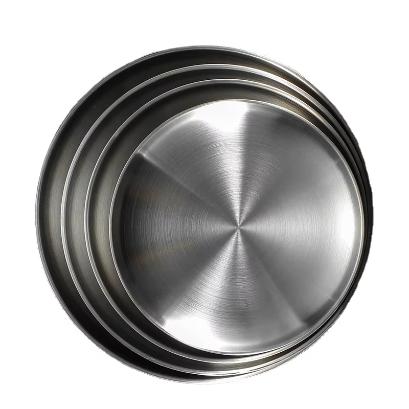 Assiette ronde en acier inoxydable 304