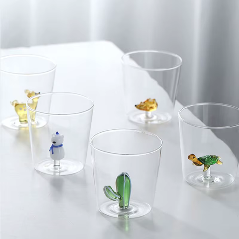 Tasse en Verre 3D en Forme d'Animal de Dessin Animé