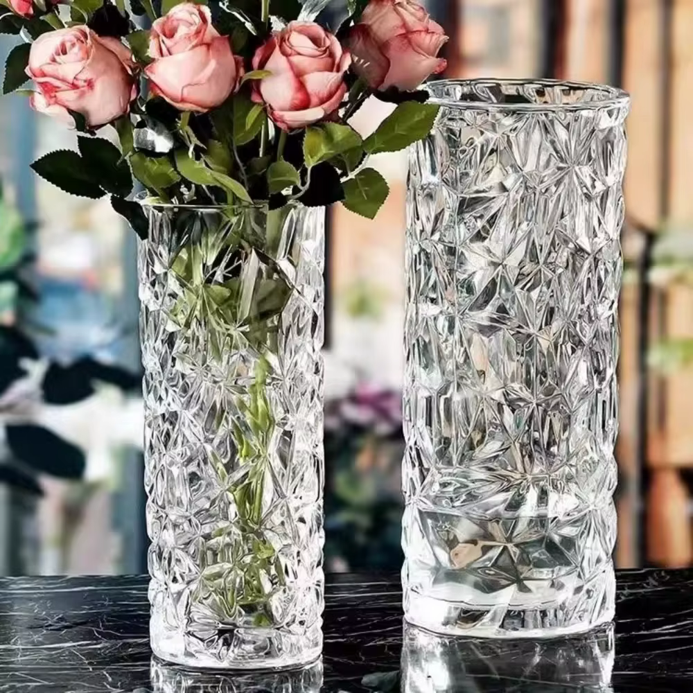 Vase en verre à motif de Glacier de luxe léger