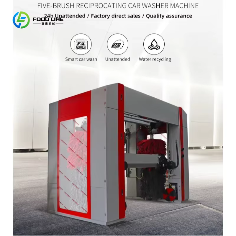 Machine de lavage de voitures en tunnel personnalisée avec 5 brosses, conception entièrement automatique, haute efficacité, équipement de lavage de véhicules