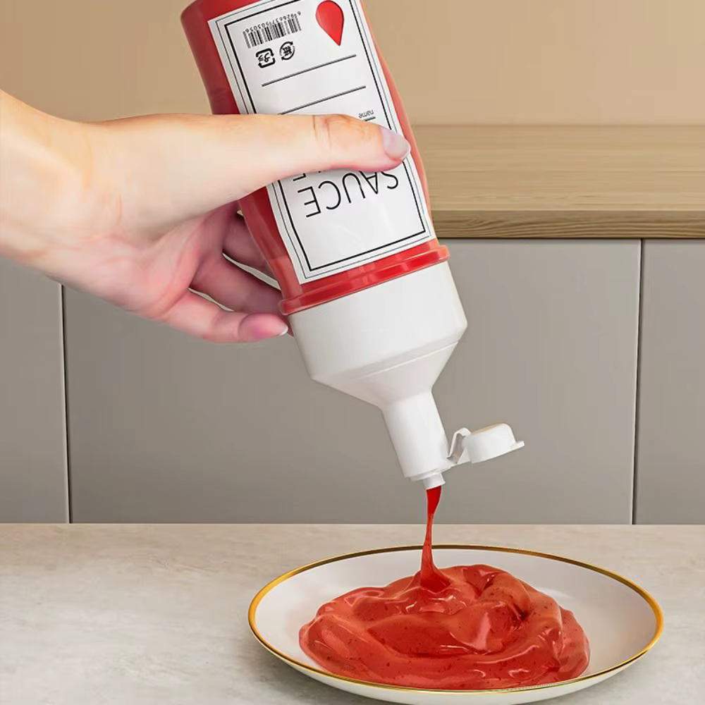 Bouteilles à presser pour condiments avec couvercles