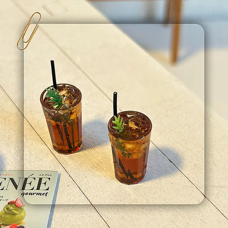 【M】Miniature de café, modèle de décoration, mini-boisson, latte glacé, pour maison de poupée, accessoires pour maison de poupée