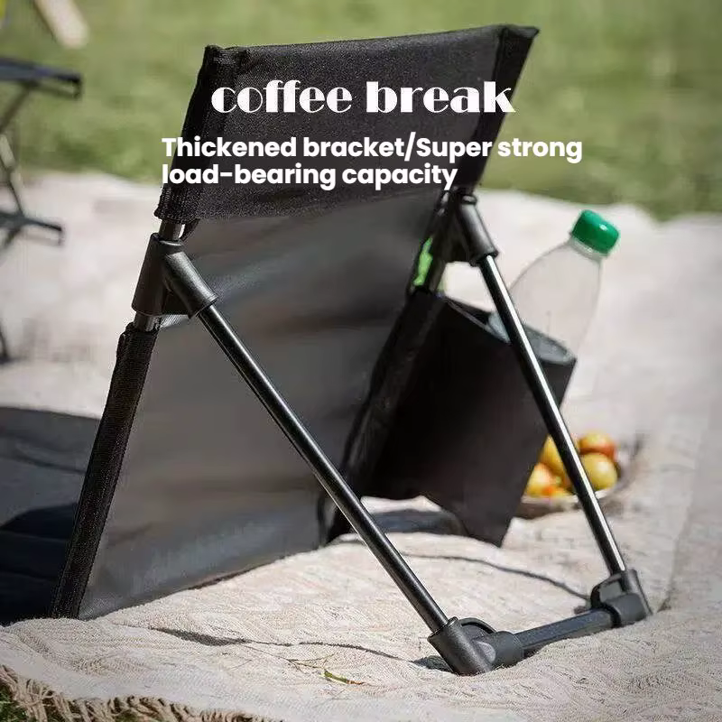 Chaise de plage pliante, Portable, légère, polyvalente, respirante, avec dossier, avec poche, accessoires de Camping