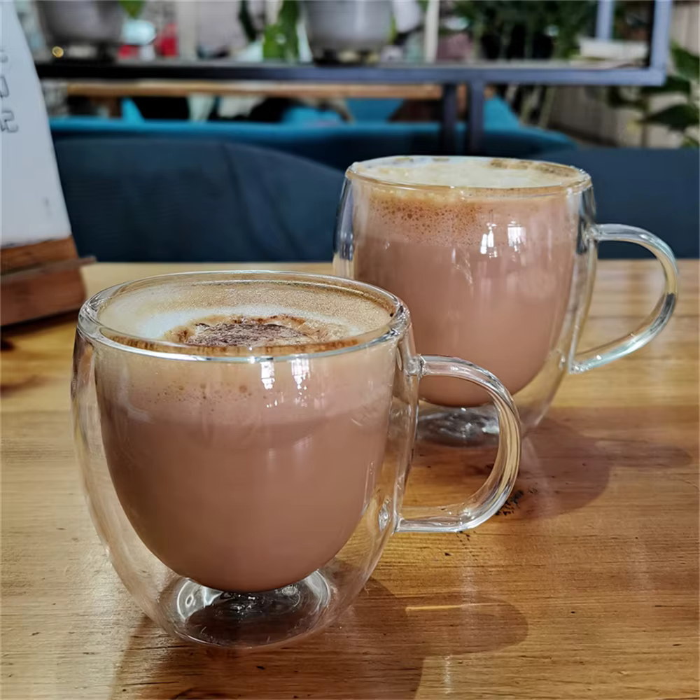 Tasse à café en verre Borosilicate à Double paroi de qualité supérieure