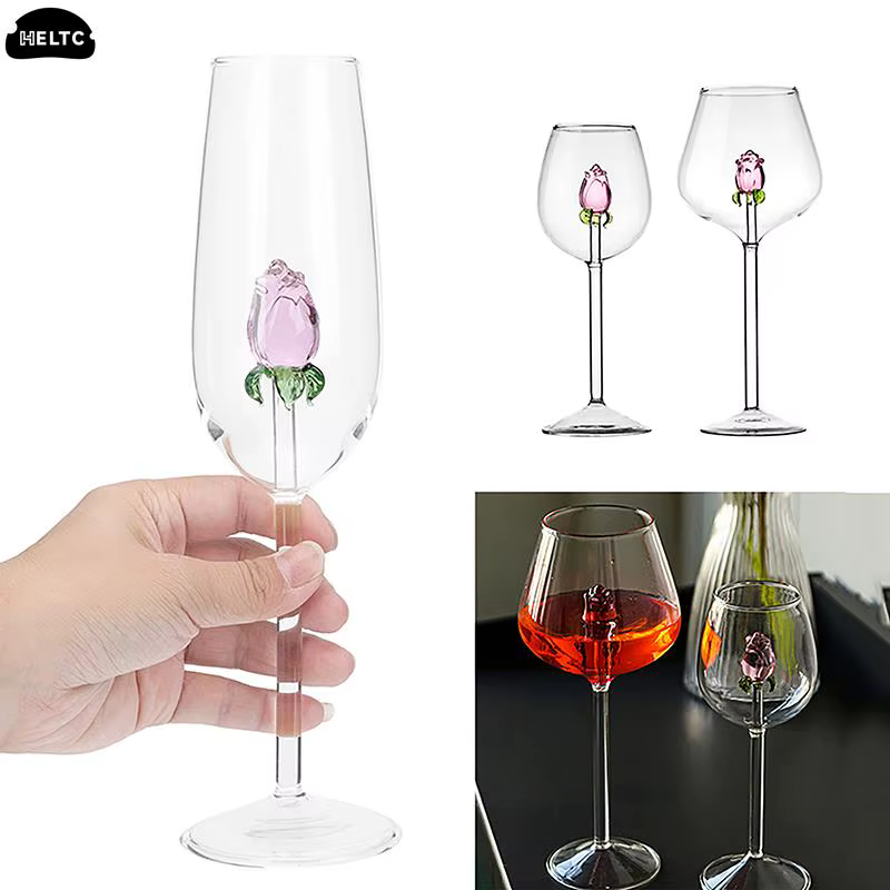 Verre à Cocktail Rose Créatif 3D