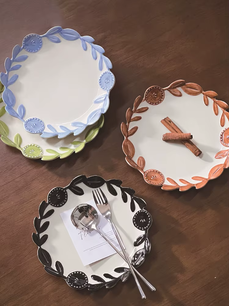8 pouces rétro fruits assiette peu profonde