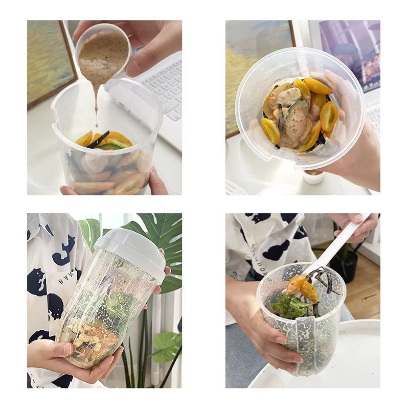 Bento en forme de bouteille saladier pour boîte à salade déjeuner avec fourchette