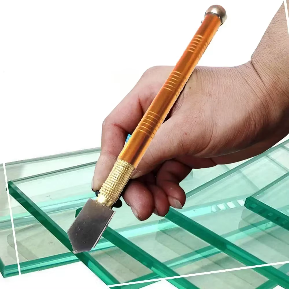 Outil professionnel de coupe de verre à 6 roues avec poignée en acajou, rouleau Portable, multifonctionnel et haute résistance pour une coupe de précision