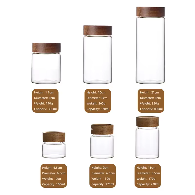 Bocaux de Stockage en Verre Borosilicate