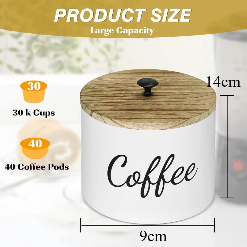 OCOOSO – boîte à dosettes de café en bois avec couvercle
