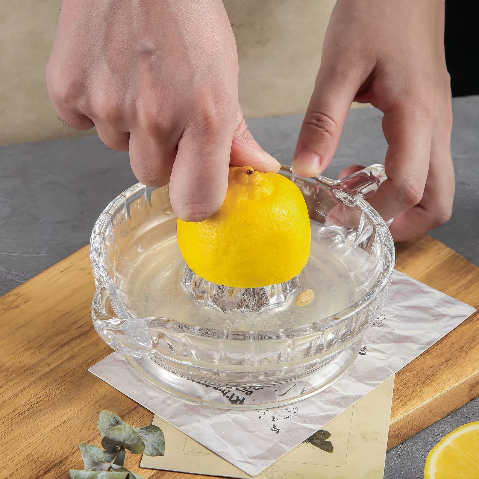 Presse-agrumes/presse manuelle en verre, adaptée aux citrons et aux agrumes