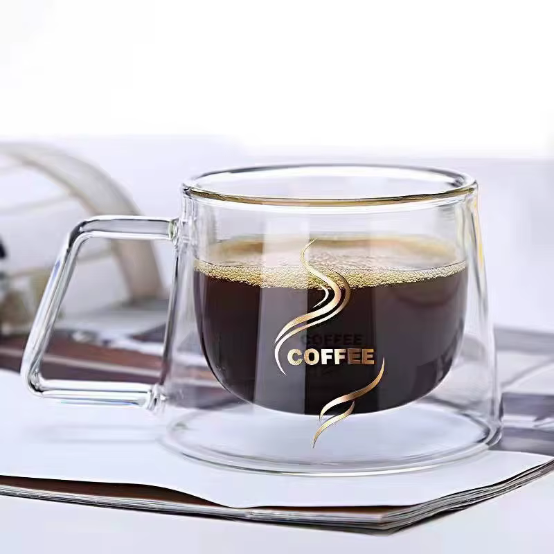 Tasse à café en verre à Double paroi résistante à la chaleur de 200ml