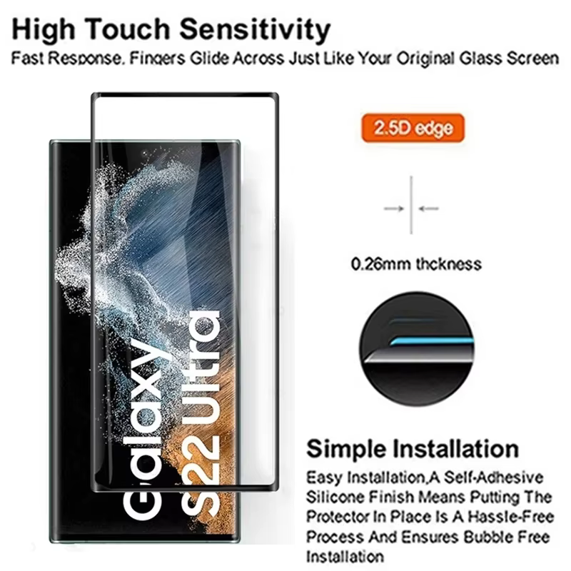 2 pièces verre trempé pour Samsung Galaxy S22 Ultra S21 S23 Plus verre de protection pour s20 s21 FE S23 Plus s22 Film de protection d'écran