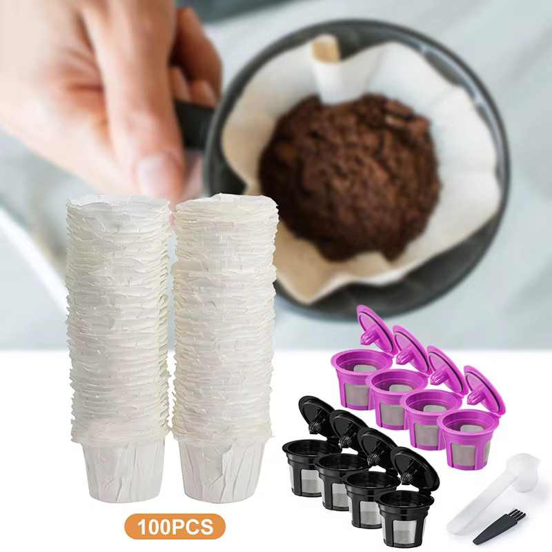 Filtre à café en papier jetable universel pour cafetière K-Cups réutilisable à portion individuelle Keurig-paquet de 100