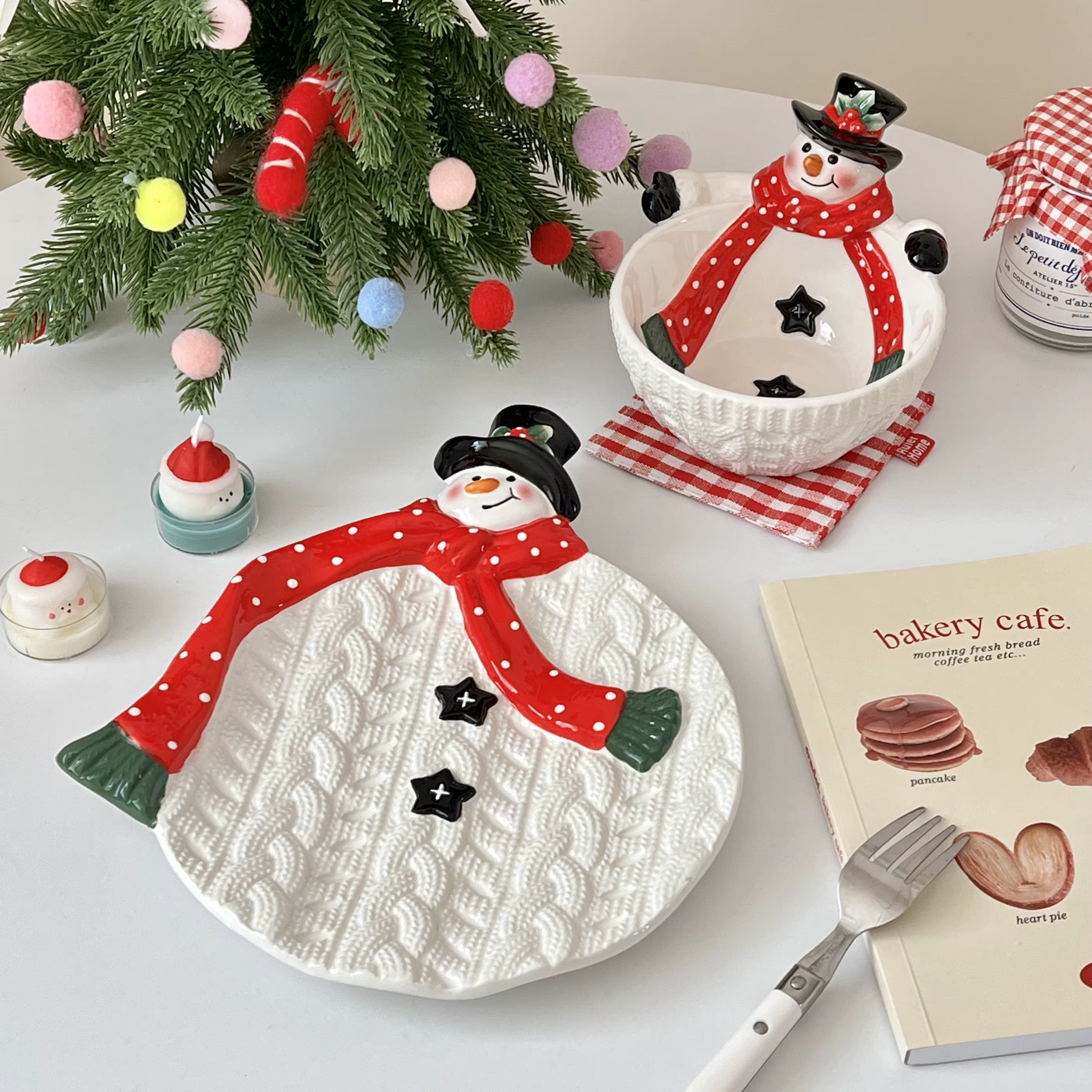 Assiette bonhomme de neige de noël